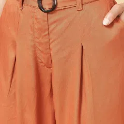 Honey by Pantaloons Rust Pleated Pants image 5