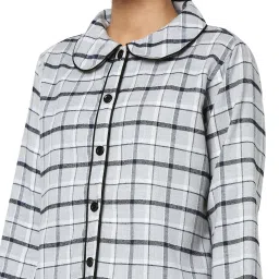 Smarty Pants Grey & Black Cotton Checks Shirt With Pyjamas image 5