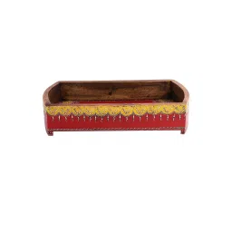 Aapno Rajasthan Red Wooden Serving Tray image 5