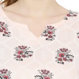 Smarty Pants Light Pink & Grey Cotton Floral Top With Pyjamas image 5