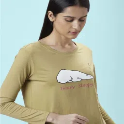 Dreamz by Pantaloons Brown & Pink Cotton Printed T-Shirt & Pyjama Set image 5