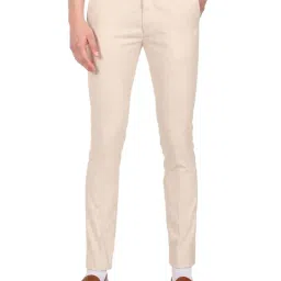 Arrow New York Beige Slim Fit Trousers-image-92