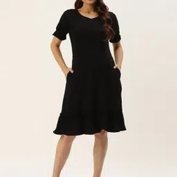 BRINNS Black Midi A Line Dress-picture-44