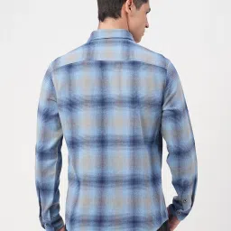 VASTRADO Core Fashion Blue Regular Fit Checks Shirt image 2