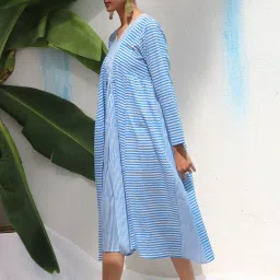 Chidiyaa Walk In the Clouds Amaris Handprinted Cotton Dress image 2