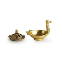 ExclusiveLane Golden Brass Swan Dhoop Dani Handcarved Incense Burner image 5