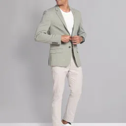 AD by Arvind Sage Green Slim Fit Notch Lapel Blazer image 5
