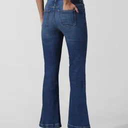 Only Dark Blue Cotton Flared Fit High Rise Bootcut Jeans image 2