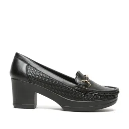 Flat n Heels Women's Black Pump Loafers image 2