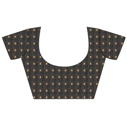 Elora Off White & Black Blended Ikat Saree With Unstitched Blouse image 5