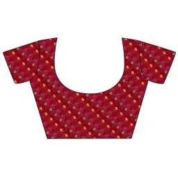 Elora Mustard Blended Ajrakh Saree With Unstitched Blouse image 5