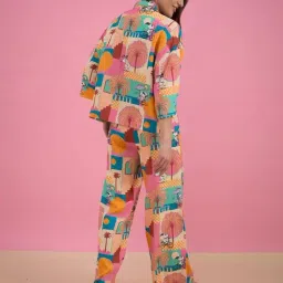 Sweet Dreams Women Printed Front Open Pyjama Set image 2