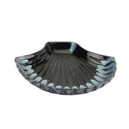 VarEesha Leher Blue Ceramic Large Sea Shell-Shaped Serving Platter image 5
