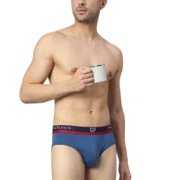 Van Heusen Sport Regular Fit Jaspe Textured No Marks Waistband Solid Briefs - Dk Navy Jaspe image 5