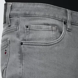Louis Philippe Jeans Grey Cotton Slim Fit Jeans image 5