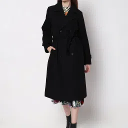 Vero Moda Black Relaxed Fit Trench Coat image 5