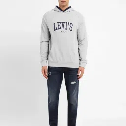Levi's Grey Cotton Regular Fit Printed Hooded Sweatshirt image 5