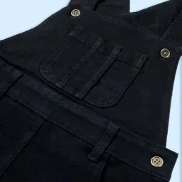 Kiddopanti Girls Black Regular Fit Dungaree image 3