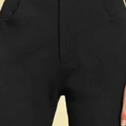 Broadstar Black Flared Fit High Rise Trousers image 5