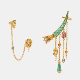 Shaya 925 Silver The Shaadi Diaries Gold Plated Sagai Shor Mismatch Earcuffs-image-9