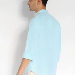American Eagle Blue Cotton Slim Fit Shirt image 2