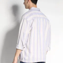 American Eagle Outfitters Beige Cotton Regular Fit Striped Shirt image 2