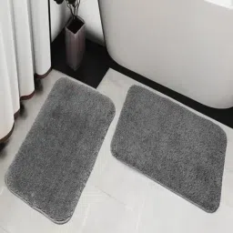 Mulberry Living Microfiber Grey 2000 TC Non-Slip Bath Mats Set of 2 image 3