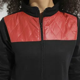 Campus Sutra Black & Red Cotton Jacket image 5