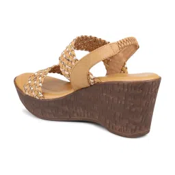 Inc.5 Women's Dark Beige Sling Back Wedges image 5