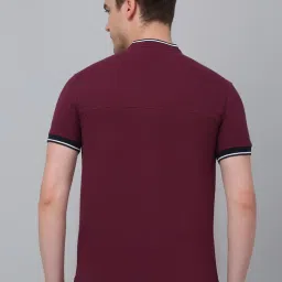 Cantabil Mauve Regular Fit Printed Henley T-Shirt image 2