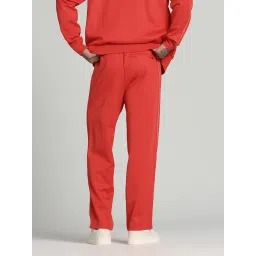 Puma T7 Red Cotton Relaxed Fit Solid Track Pants image 2