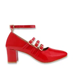 TRYME Women's Red Ankle Strap Sandals image 2