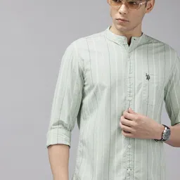 U.S. Polo Assn. Denim Co. Pure Cotton Vertical Striped Casual Shirt-picture-44