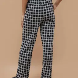 Ginger By Lifestyle Black Cotton Regular Fit Checks Pyjamas image 2