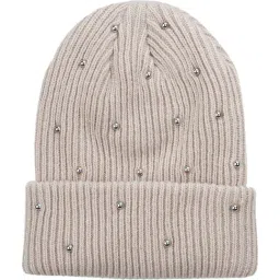 Kazo Beige Embellished Beanie-image-61