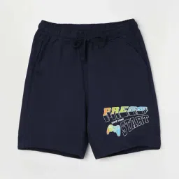 Fame Forever by Lifestyle Kids Navy Cotton Printed Shorts-picture-29