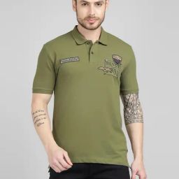 Royal Enfield Green Solid Short Sleeves T-Shirt-picture-30