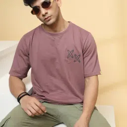 Rigo Mauve Cotton Printed T-Shirt-image-95