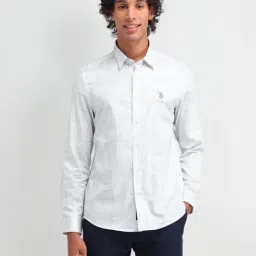 U.S. Polo Assn. Denim Co. Grey Cotton Slim Fit Printed Shirt-picture-47