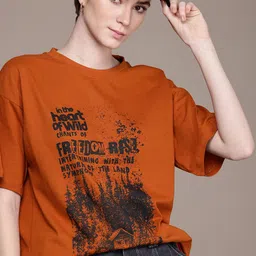 The Roadster Life Co. Oversized Fit Typography Printed T-shirt-image-16