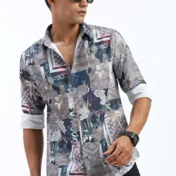 showoffff SHOWOFF Multi Cotton Slim fit Abstract Shirt-picture-16
