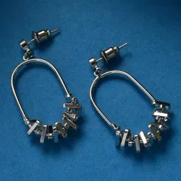 Sohi Silver Plated Designer Stone Drop Earrings-image-50