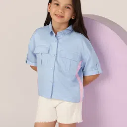U.S. Polo Assn. Girls Blue Cotton Shirt-picture-20