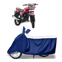 Auto Pearl Two Wheeler Cover for TVS Star City Plus - White, Blue-picture-10