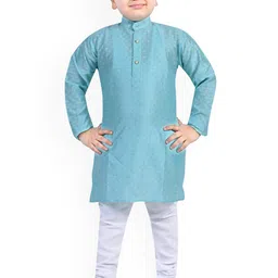 Arshia Fashions Boys Ethnic Motifs Regular Sequinned Kurta with Pyjamas image 1