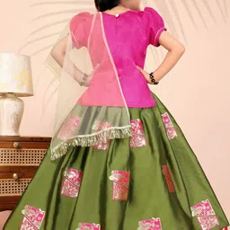 BAESD Girls Embellished Ready to Wear Lehenga & Blouse With Dupatta image 4