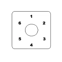 Kaycee Rotary Cam Switch 6 Way No-Off 60° 40 Amp 3 Pole, N9X36F image 2