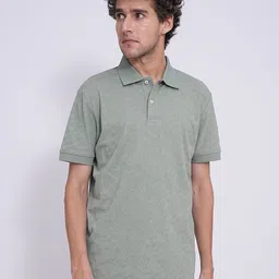 SELECTED Men Self Design Polo Collar Cotton Relaxed Fit T-shirt-picture-51