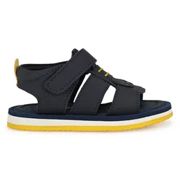 TUSKEY Self Design Detailed Velcro Closer Sandals - Navy Blue image 5