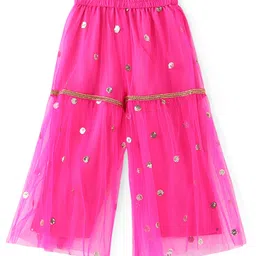 Babyhug Sleeveless Choli & Sharara Set with Dupatta & Sequined Detailing - Fuchsia image 5